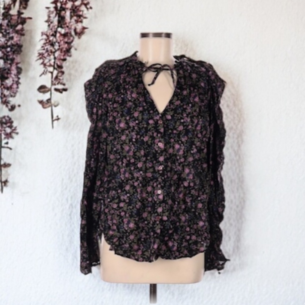 Free People Meant To Be Floral Cotton Blouse - Picture 8 of 13
